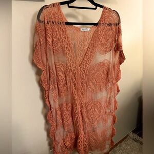 Coral swim coverup, size L